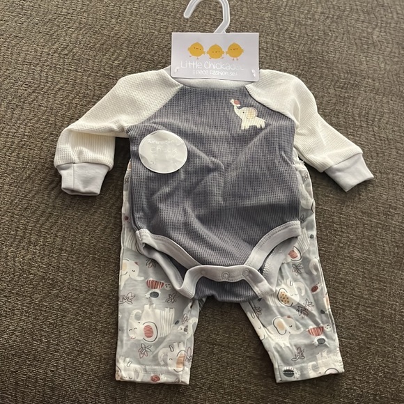 Little chickadees 3 piece baby set elephant 0-3 Months Baby Boy Girl New Born - Picture 6 of 6